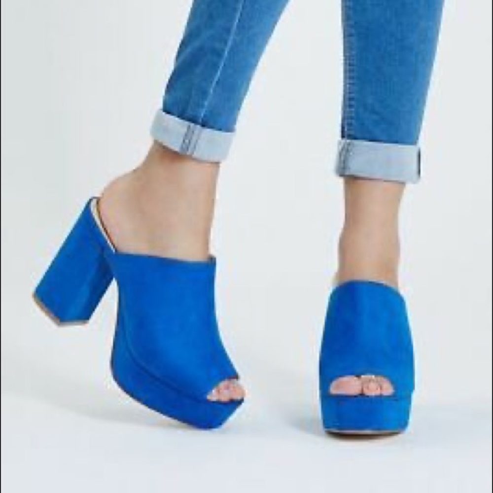 Topshop Maddox Peep Toe Mules Size 6.5